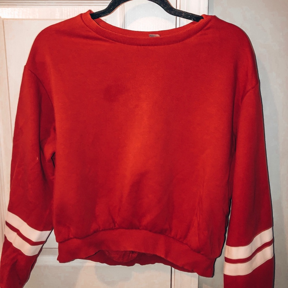 Red Crop Top Sweatshirt